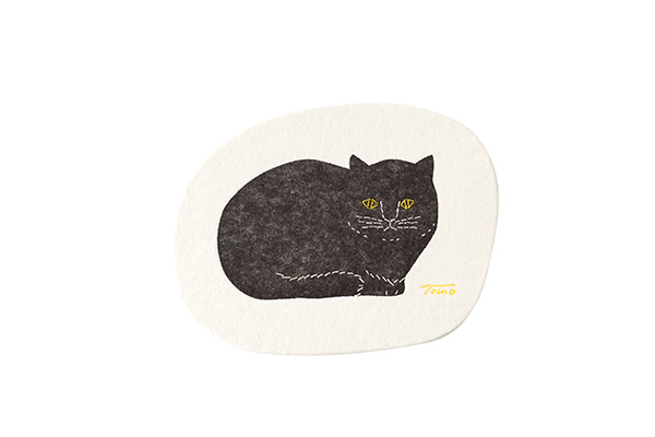 トモタケ 凸版印刷 コースター 5枚セット 楕円猫｜詳細画像1