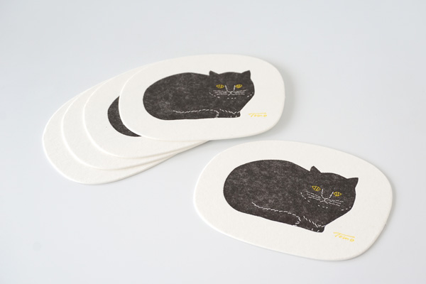トモタケ 凸版印刷 コースター 5枚セット 楕円猫｜詳細画像3