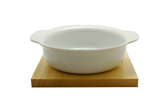 白山陶器 なつめグラタン 木台付 白磁|詳細画像1