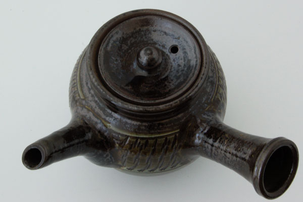 小鹿田焼 緑飛び鉋 急須｜詳細画像3