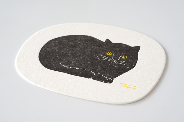 トモタケ 凸版印刷 コースター 5枚セット 楕円猫｜詳細画像2
