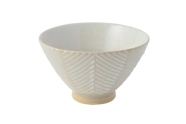 波佐見焼 ORIME ヘリンボーン 茶碗 ホワイト(セール品)|詳細画像1