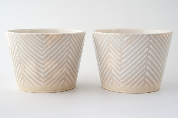 波佐見焼　 ORIME ヘリンボーン そば猪口カップ ホワイト（セール品）｜詳細画像5