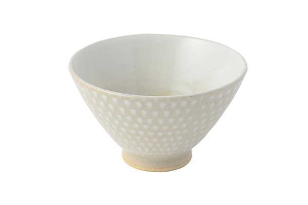 波佐見焼　 ORIME 鹿の子 茶碗 ホワイト（セール品）｜詳細画像1