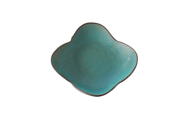 わかさま陶芸 花皿 シャビーターコイズ｜詳細画像1
