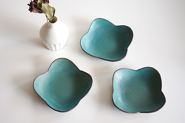 わかさま陶芸 花皿 シャビーターコイズ｜詳細画像4