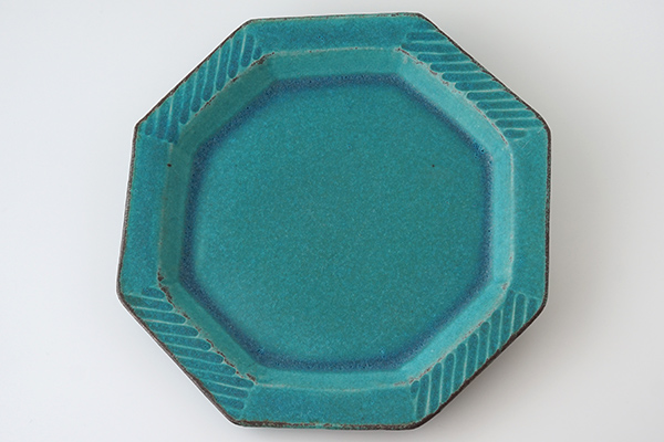 わかさま陶芸 八角プレート シャビーターコイズ｜詳細画像3