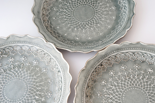 わかさま陶芸 フレンチレース プレート L グレー｜詳細画像6