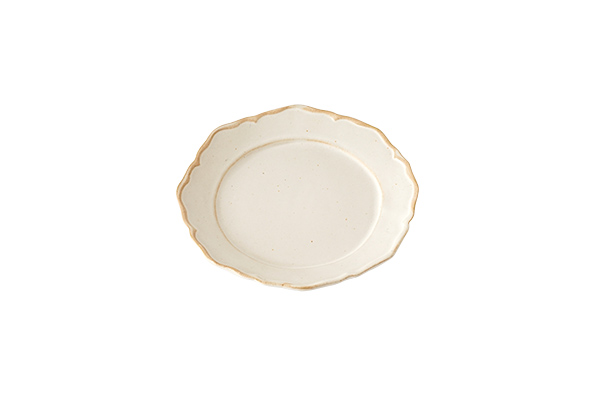 わかさま陶芸 フリル皿 丸 小 kinari｜和食器の通販 monsen