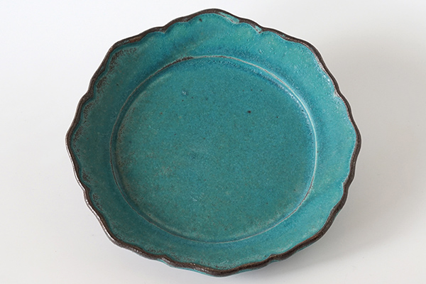 わかさま陶芸 フリル皿 丸 小 ターコイズ｜詳細画像3