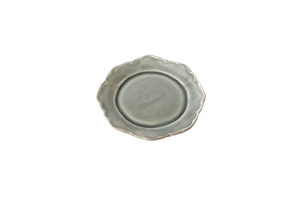 わかさま陶芸 ブルーグレー釉 フリル皿 S｜詳細画像1