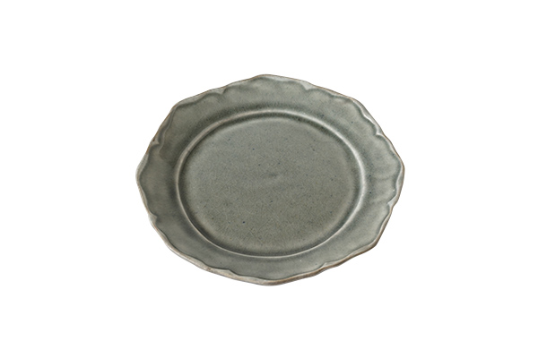 わかさま陶芸 ブルーグレー釉 フリル皿 M｜詳細画像1