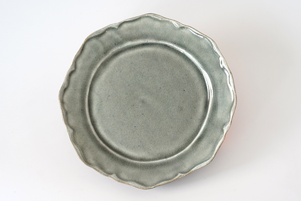 わかさま陶芸 ブルーグレー釉 フリル皿 M｜詳細画像3