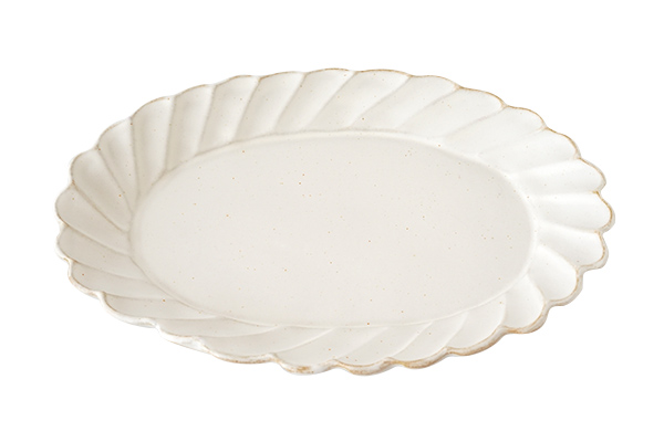 わかさま陶芸 メレンゲ皿 大 kinari｜詳細画像1