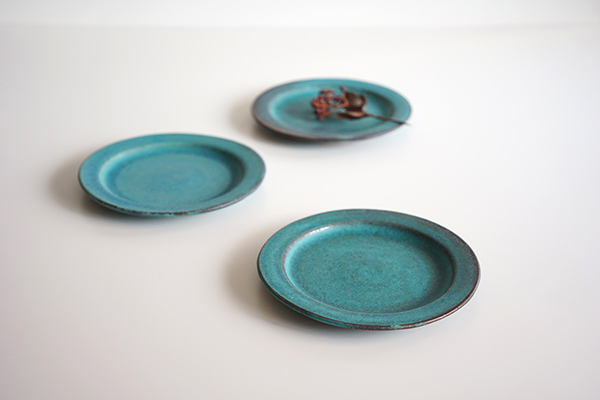 わかさま陶芸 プレートS シャビーターコイズ